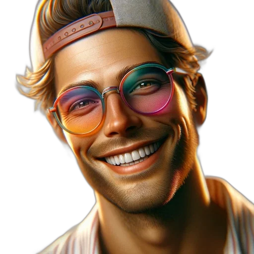 face, photorealistic, vaporwave, 3d render transparent PNG cut-out