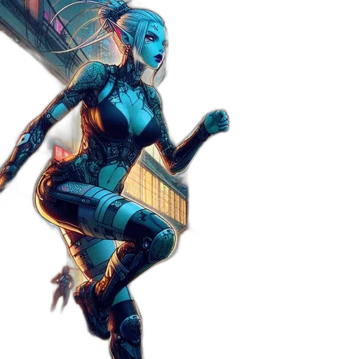 robot, comic book art, concept art, cyberpunk transparent PNG cut-out