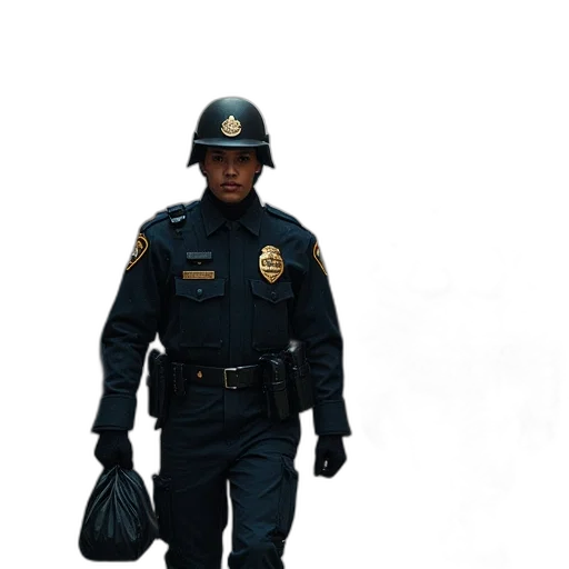 staff, jacket, hat, weapon transparent PNG cut-out