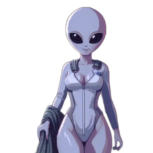 robot, dress, creature, staff transparent PNG cut-out