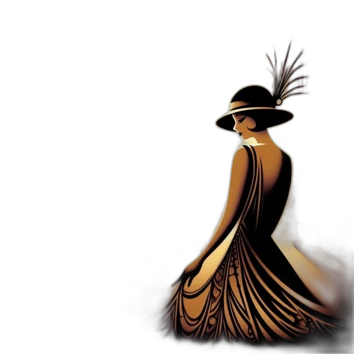 dress, hat, jewelry, staff transparent PNG cut-out