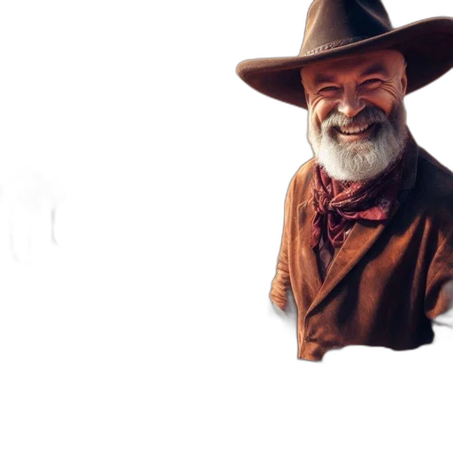 hat, staff, face, photorealistic transparent PNG cut-out