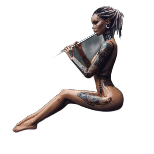 concept art, fantasy art, photorealistic, cyberpunk transparent PNG cut-out