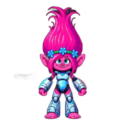 robot, creature, staff, hair transparent PNG cut-out