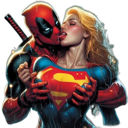 comic book art, concept art, superhero, pair transparent PNG cut-out