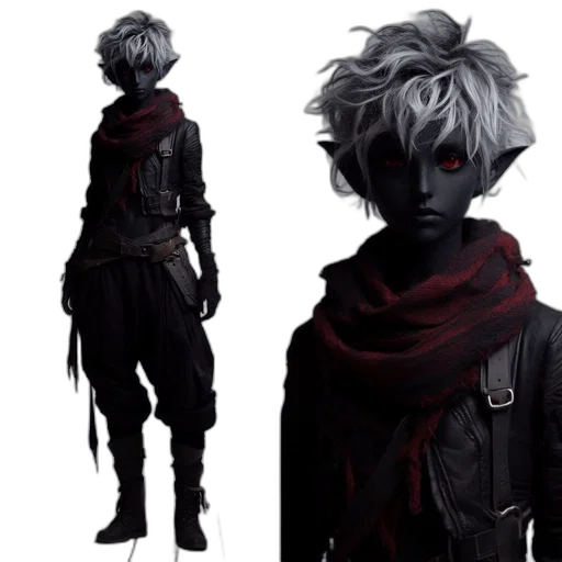jacket, mask, staff, creature transparent PNG cut-out