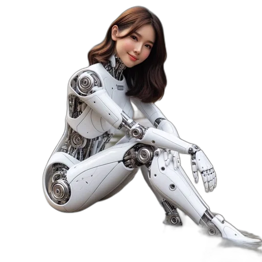 robot, 3d render, concept art, photorealistic transparent PNG cut-out