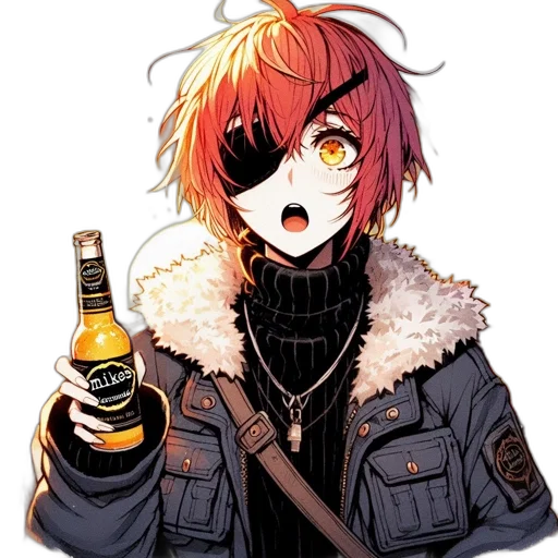 jacket, bottle, mask, weapon transparent PNG cut-out