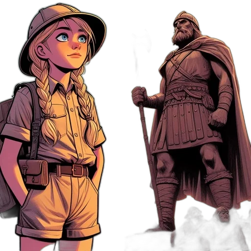 comic book art, concept art, cartoon, fantasy art transparent PNG cut-out