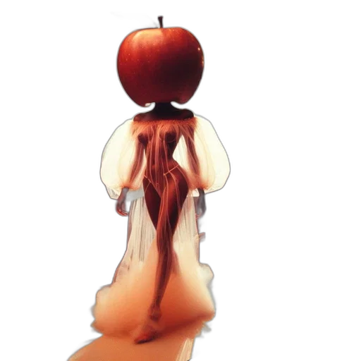 dress, hair, creature, staff transparent PNG cut-out