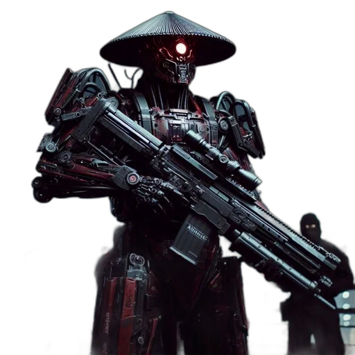 robot, weapon, staff, concept art transparent PNG cut-out