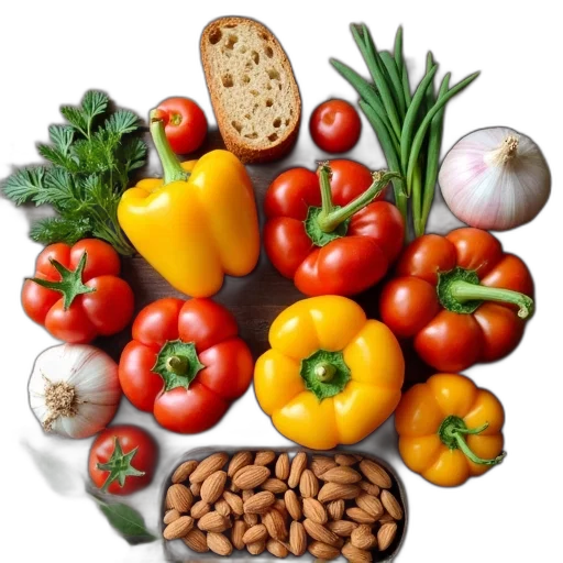 food, photorealistic, variety, fresh transparent PNG cut-out