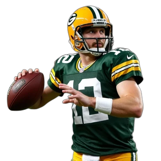 green, bay, packers, quarterback transparent PNG cut-out