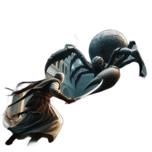 creature, dragon, mask, staff transparent PNG cut-out