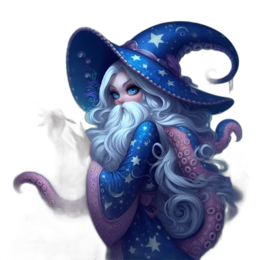 dragon, staff, hat, creature transparent PNG cut-out