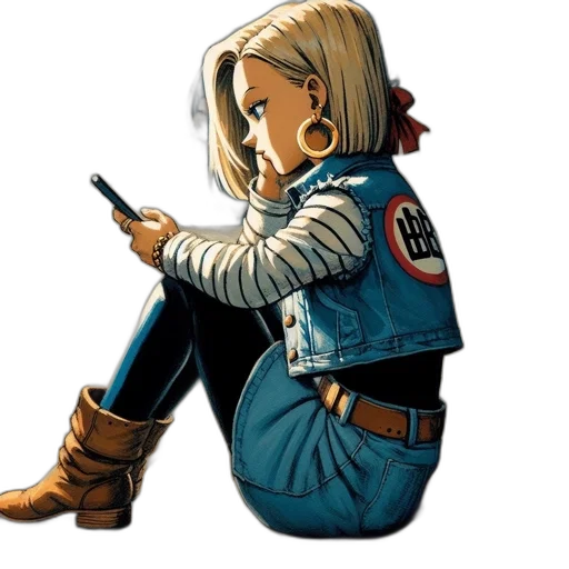 jacket, staff, robot, weapon transparent PNG cut-out