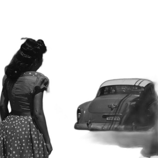 car, dress, hair, robot transparent PNG cut-out