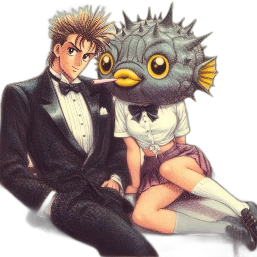 animal, creature, vaporwave, anime transparent PNG cut-out