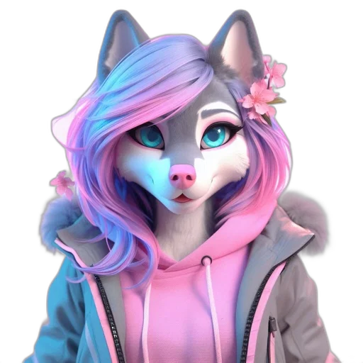 jacket, staff, 3d render, anime transparent PNG cut-out