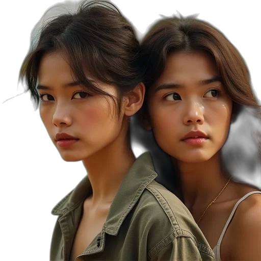 face, photorealistic, oil painting, concept art transparent PNG cut-out