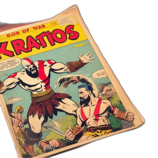 comic book art, underwater, vintage, comic transparent PNG cut-out