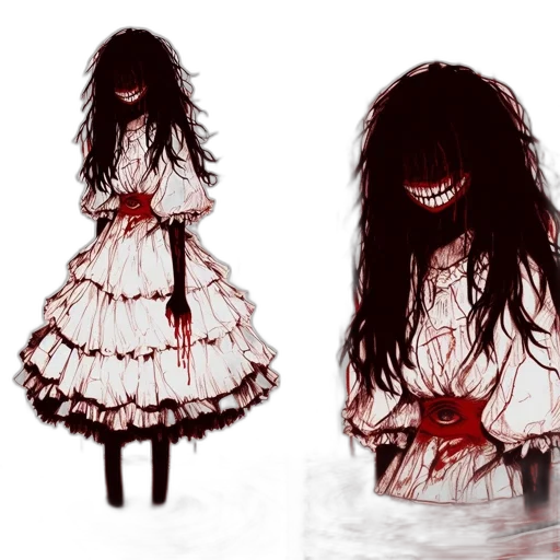 dress, creature, mask, hair transparent PNG cut-out