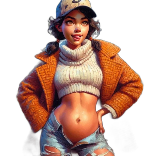 jacket, hat, concept art, fantasy art transparent PNG cut-out