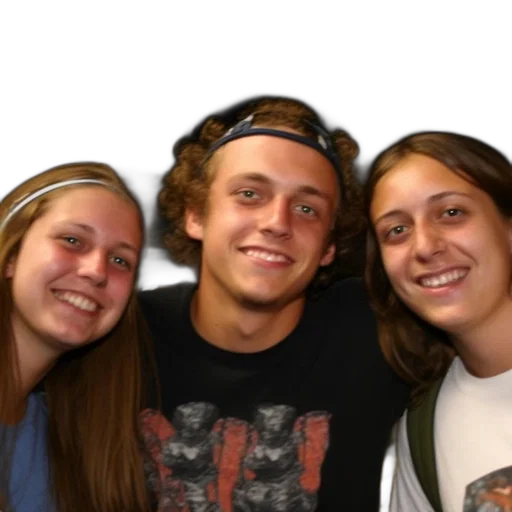 face, photorealistic, three, friends transparent PNG cut-out