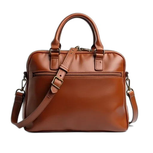 earth tones, brown, leather, satchel transparent PNG cut-out