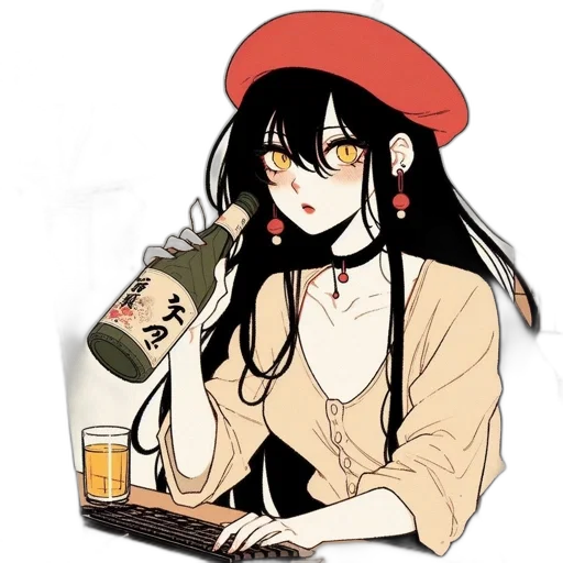 hat, staff, anime, pixel art transparent PNG cut-out