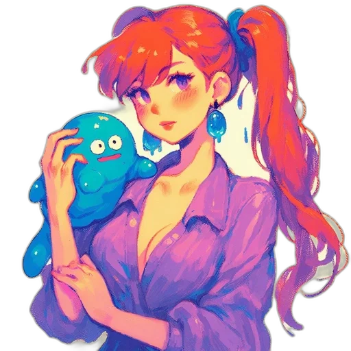 dress, dragon, creature, vaporwave transparent PNG cut-out