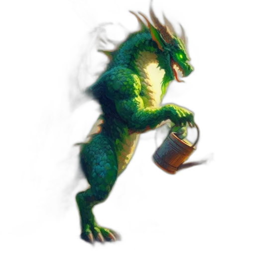 dragon, creature, staff, animal transparent PNG cut-out
