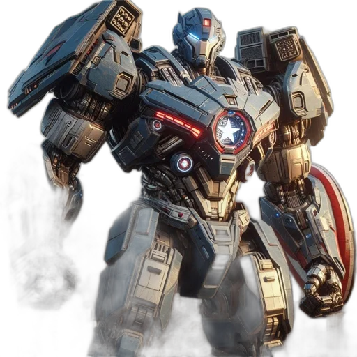 robot, concept art, 3d render, photorealistic transparent PNG cut-out