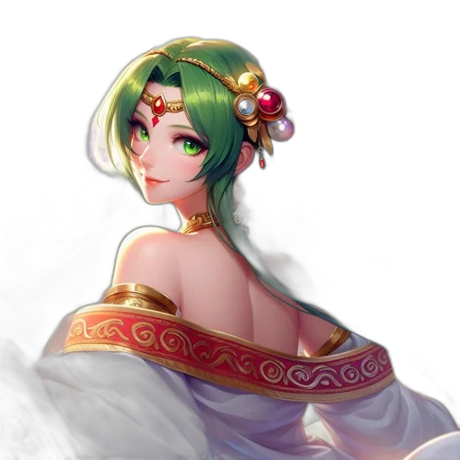 dress, crown, jewelry, staff transparent PNG cut-out