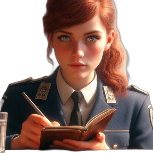 face, staff, jacket, weapon transparent PNG cut-out