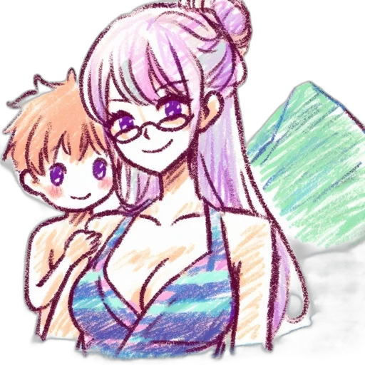 dress, staff, anime, watercolor transparent PNG cut-out