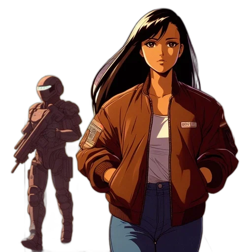 jacket, concept art, comic book art, pixel art transparent PNG cut-out