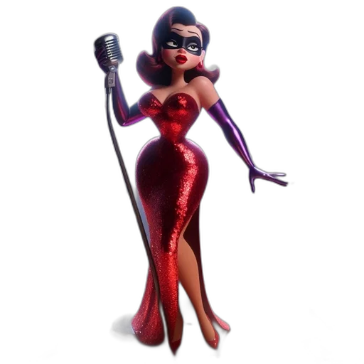 staff, dress, robot, 3d render transparent PNG cut-out