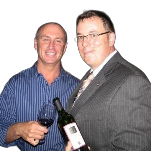 two, men, holding, wine transparent PNG cut-out