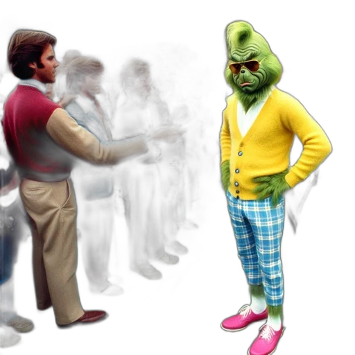 mask, creature, jacket, shoes transparent PNG cut-out