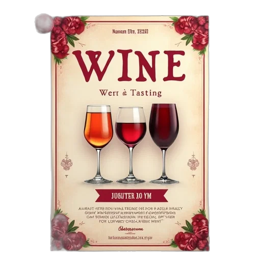 wine, tasting, event, flyer transparent PNG cut-out