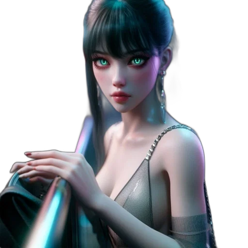 robot, dress, jewelry, face transparent PNG cut-out