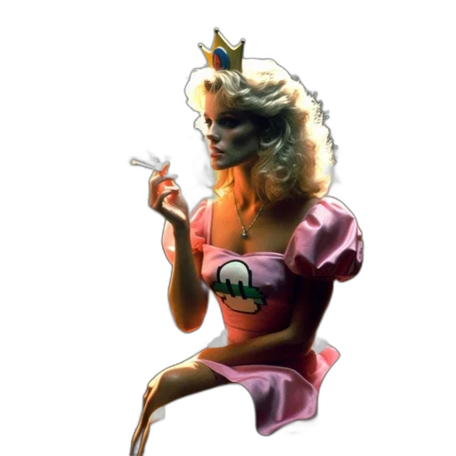 crown, dress, staff, creature transparent PNG cut-out