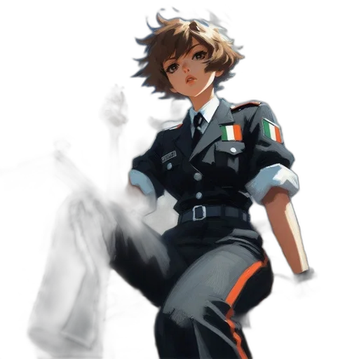 staff, jacket, weapon, robot transparent PNG cut-out
