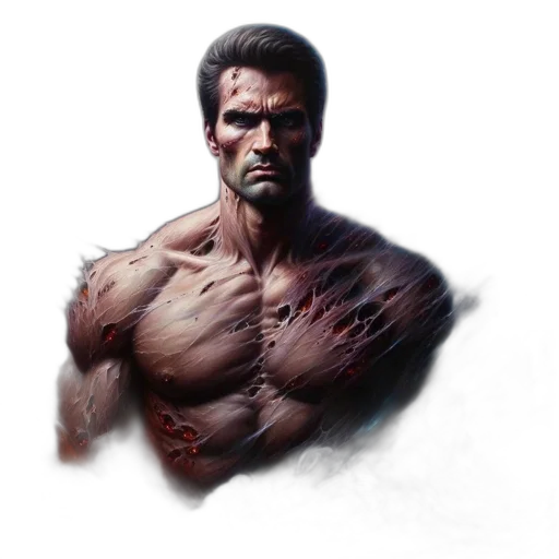 face, concept art, photorealistic, comic book art transparent PNG cut-out