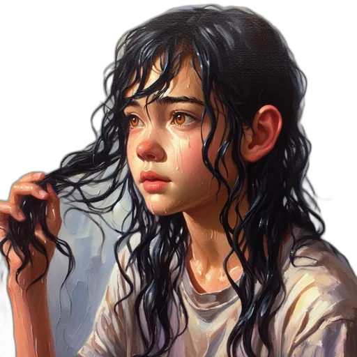 face, oil painting, photorealistic, fantasy art transparent PNG cut-out