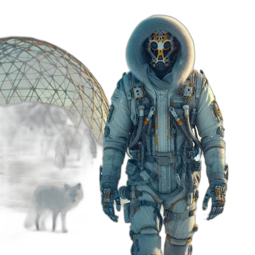 robot, mask, jacket, concept art transparent PNG cut-out