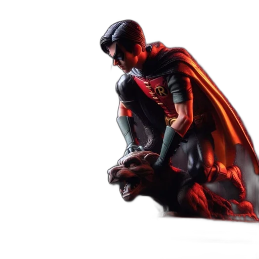 concept art, comic book art, 3d render, red transparent PNG cut-out