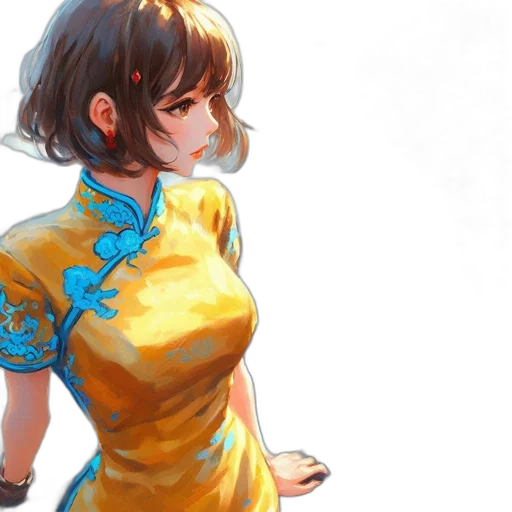 dress, staff, concept art, anime transparent PNG cut-out