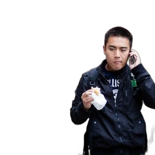 jacket, staff, food, face transparent PNG cut-out